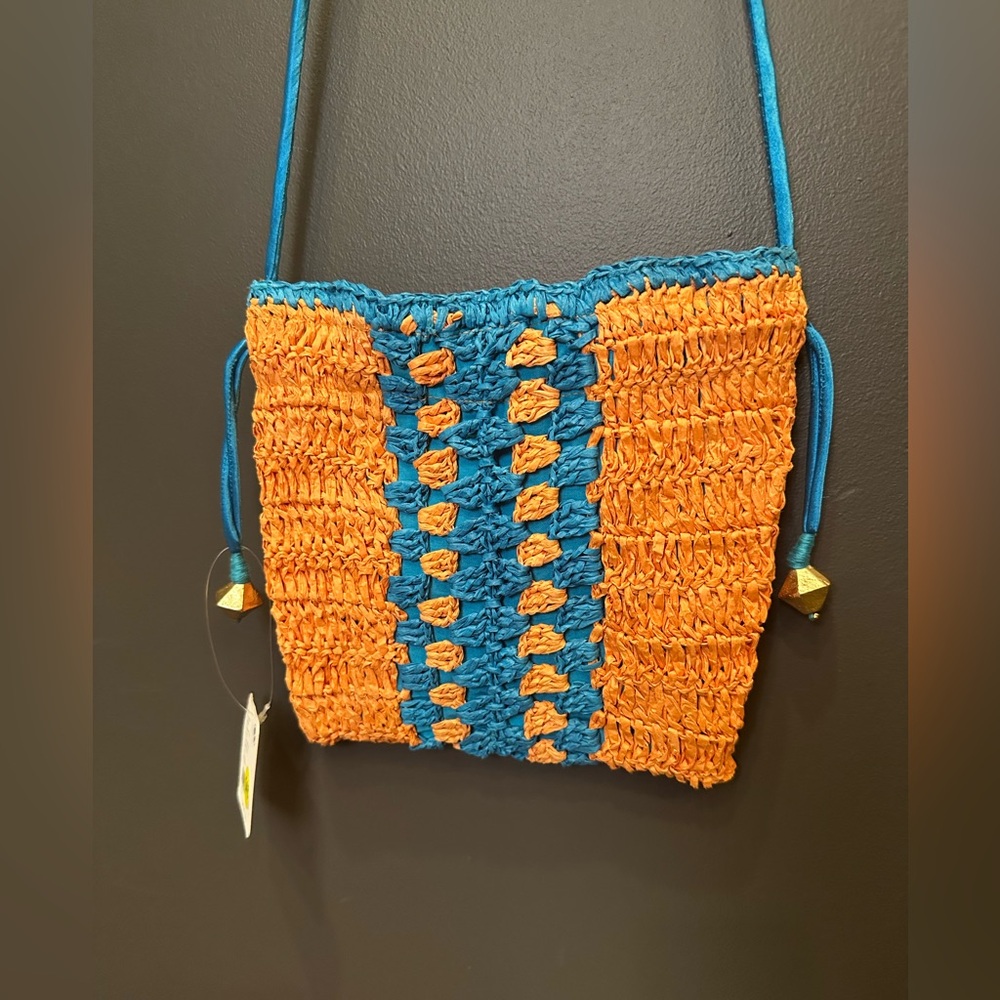 Free People | Woven Boho Crossbody Bag | Tropical Bag | Free People Purse | NWT‎